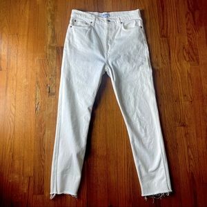 RE/DONE 90s high rise ankle crop white jeans